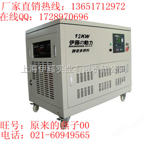 12KW液化气发电机|多燃料发电机价格